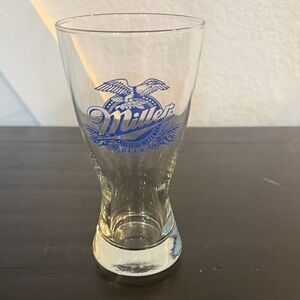 Vintage Miller Beer Glass with Blue Logo